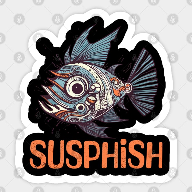 Susphish Quirky Fish Sticker by DanielLiamGill